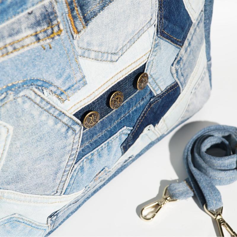 Recycle Vintage Patchwork Denim Tote Bag