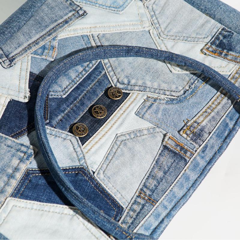 Recycle Vintage Patchwork Denim Tote Bag