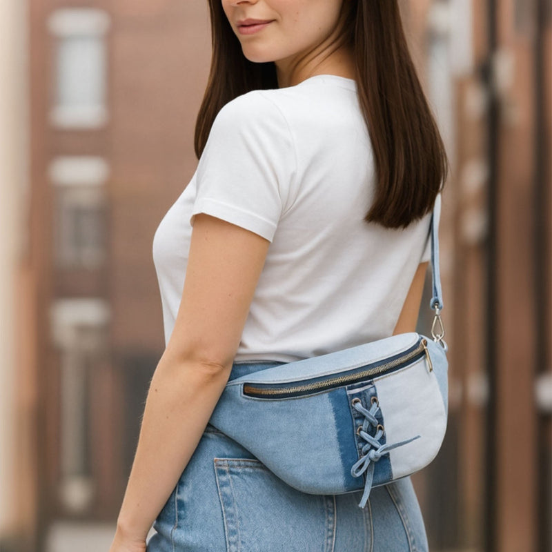 Two-Shade Modern Hip Bag with Functional Design