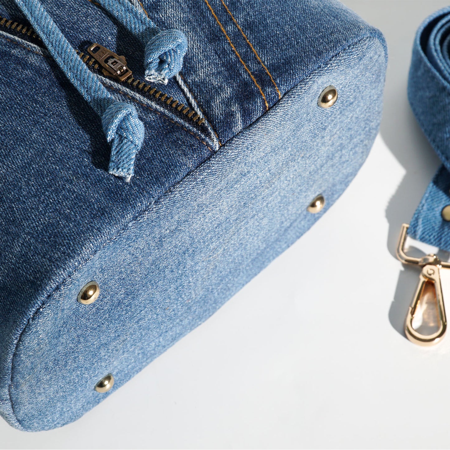 Handcrafted Sustainable Recycled Denim Bucket Bag, Recycled Jeans Bag