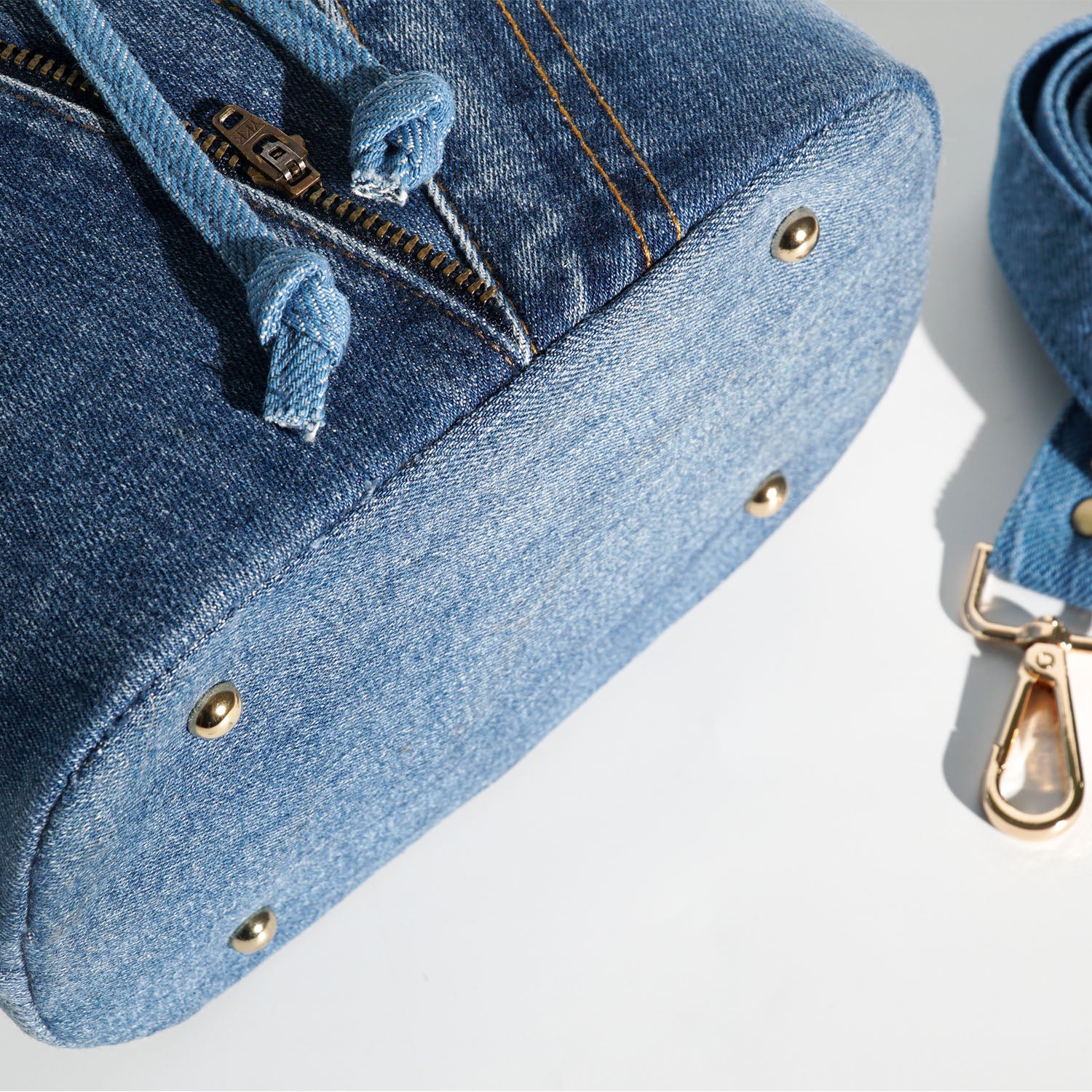 Handcrafted Sustainable Recycled Denim Bucket Bag, Recycled Jeans Bag
