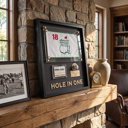 Personalized Hole in One Achievement Display, Personalized Golf Ball & Flag Score Frame, Modern Golf Gift for Him