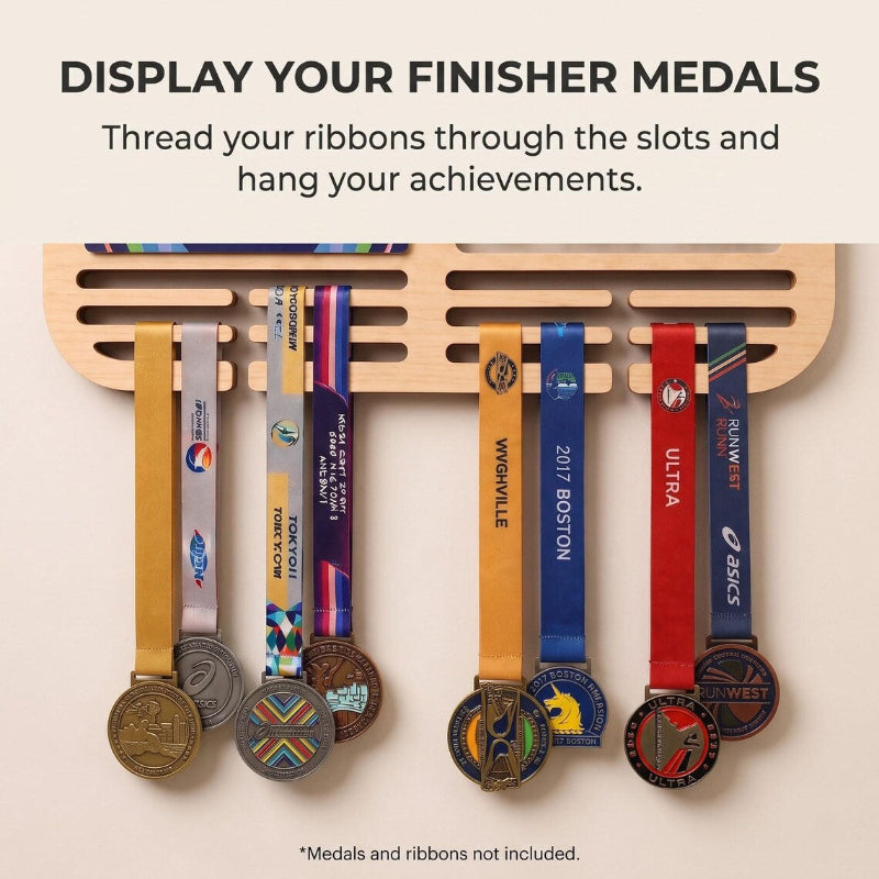 Chicago Marathon Medal Holder, Personalized Running Medal Hanger, Optional Race Bib Display and Tracker