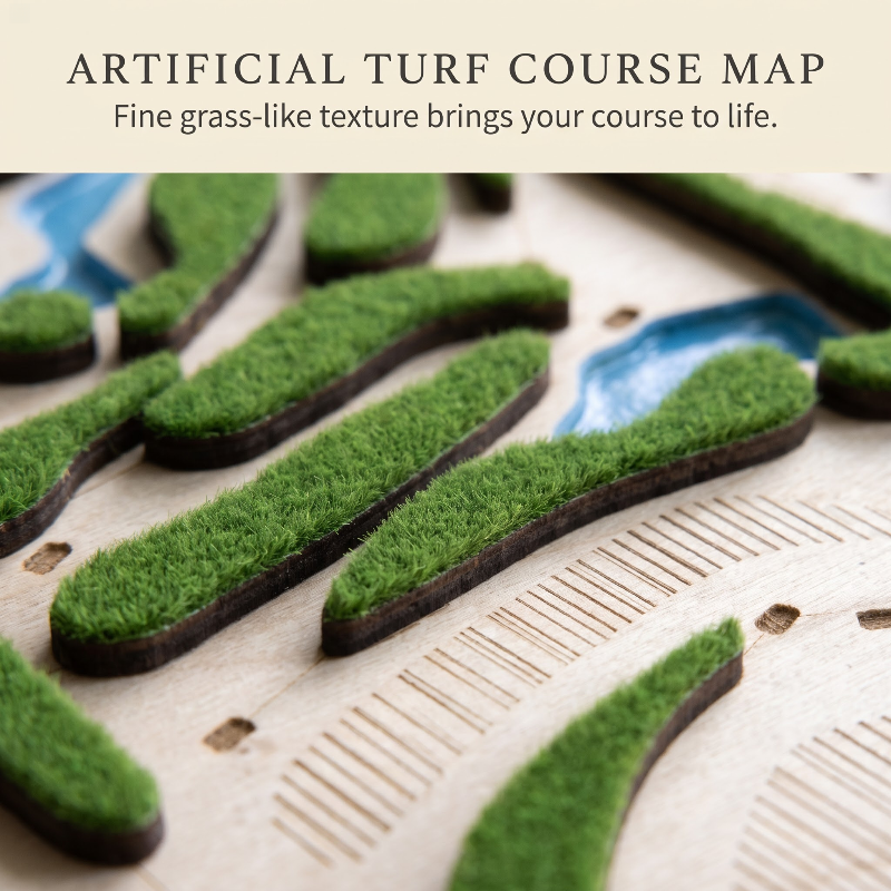Custom Golf Wall Decor with Course Map, Personalized Golfer Name & Photo Display, Golf Gift for Him, Golf Room Art