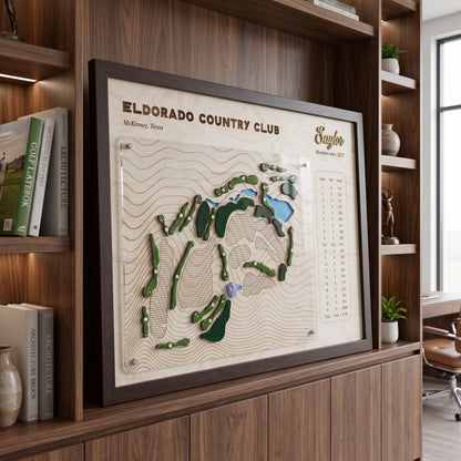 Personalized Golf Course Map with Scorecard | Custom Golf Gift for Him | Golf Wall Decor Display