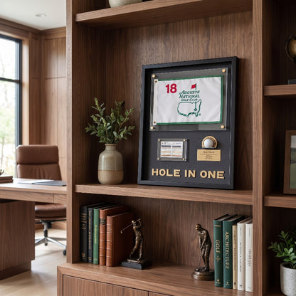 Personalized Hole in One Achievement Display, Personalized Golf Ball & Flag Score Frame, Modern Golf Gift for Him