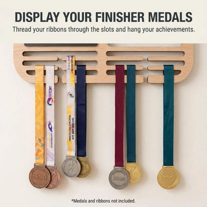 Personalized Running Medal Holder, Forest Trail Running Design, Race Bib Display & Optional Tracker