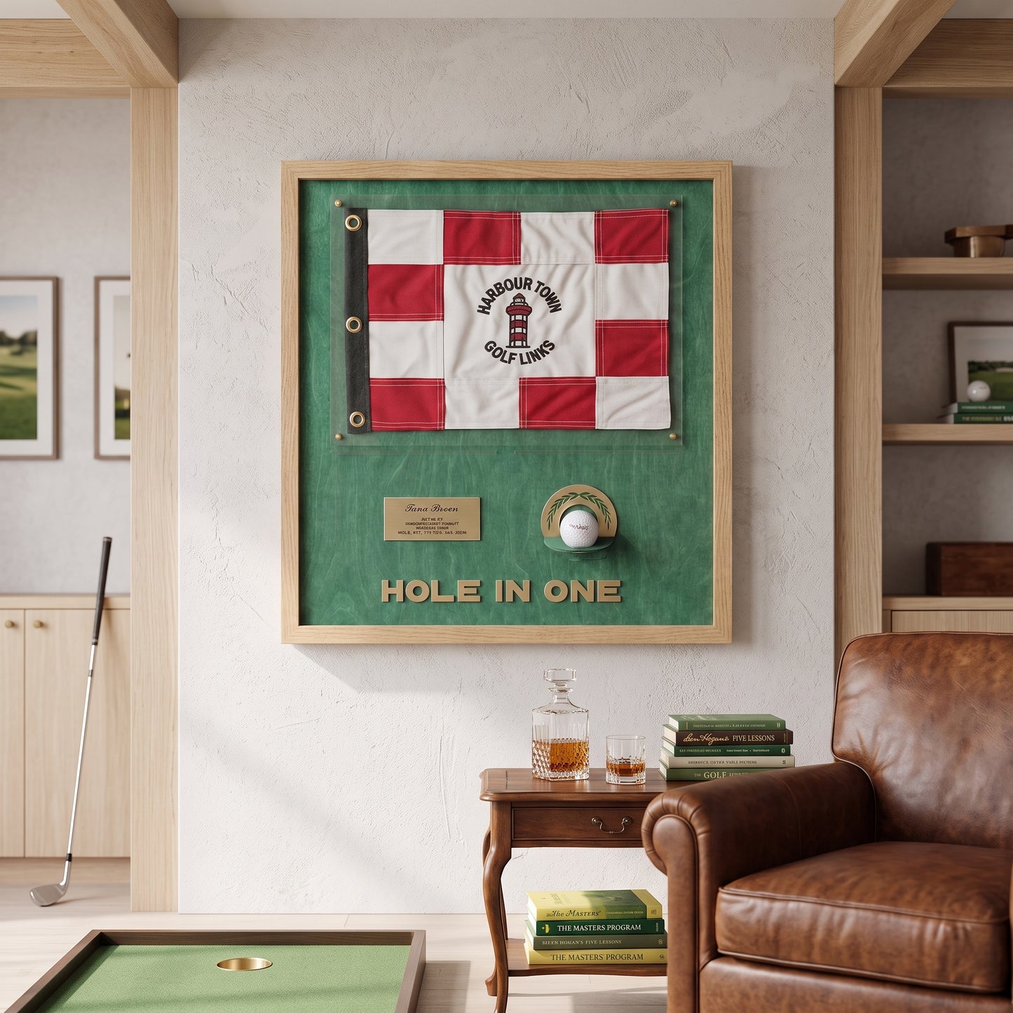 Personalized Hole in One Award | Golf Flag & Ball Display Frame | Unique Golf Achievement Gift