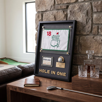 Personalized Hole in One Achievement Display, Personalized Golf Ball & Flag Score Frame, Modern Golf Gift for Him