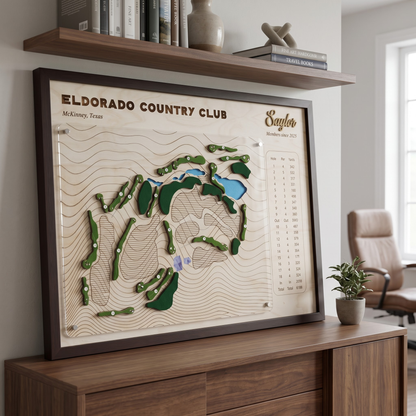 Personalized Golf Course Map with Scorecard | Custom Golf Gift for Him | Golf Wall Decor Display