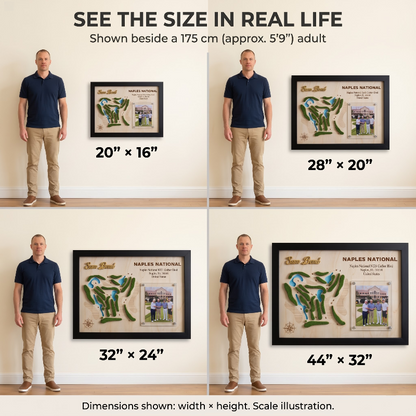 Custom Golf Wall Decor with Course Map, Personalized Golfer Name & Photo Display, Golf Gift for Him, Golf Room Art
