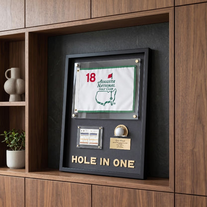 Personalized Hole in One Achievement Display, Personalized Golf Ball & Flag Score Frame, Modern Golf Gift for Him