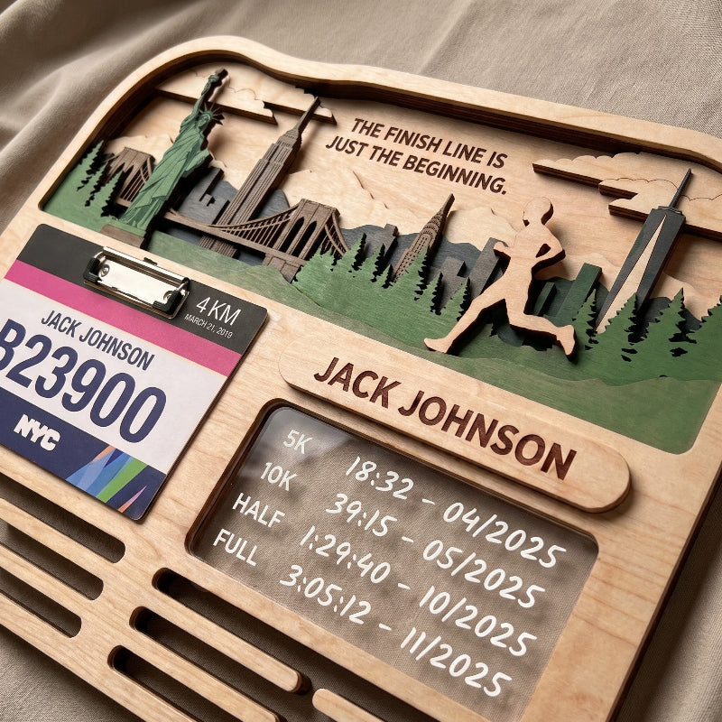 Running Medal Holder Race Bib Display Custom Medal Hanger City Marathon Gift for Runners