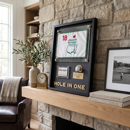 Personalized Hole in One Achievement Display, Personalized Golf Ball & Flag Score Frame, Modern Golf Gift for Him