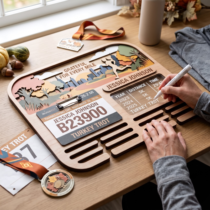 Running Medal Holder, New York Turkey Trot, Race Bib Display, Custom Medal Hanger, Race Medal Display, 5K Medal Holder