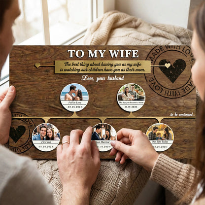 The only thing better than having you as my Wife - Personalized Story Timeline Wooden Sign - Mother's Day Gift for Wife