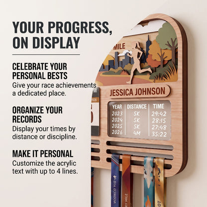Running Medal Holder, New York Turkey Trot, Race Bib Display, Custom Medal Hanger, Race Medal Display, 5K Medal Holder