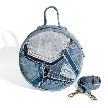 Recycle Chic Patchwork Denim Crossbody Bag for Women