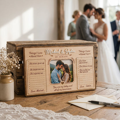 Things I Love About You Wooden Display, Personalized Anniversary Gift for Husband Wife, Custom Wedding Keepsake Plaque