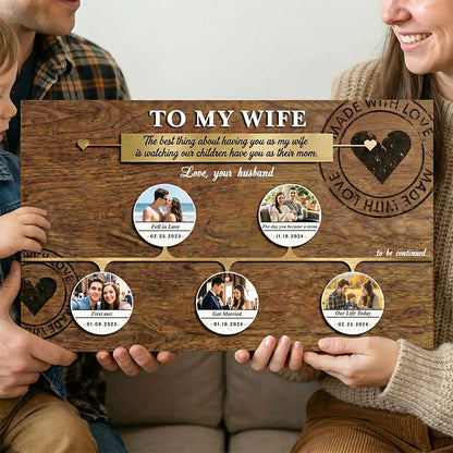 The only thing better than having you as my Wife - Personalized Story Timeline Wooden Sign - Mother's Day Gift for Wife