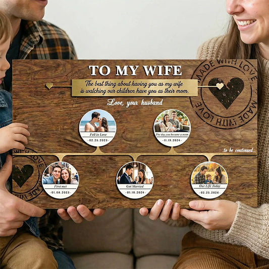 The only thing better than having you as my Wife - Personalized Story Timeline Wooden Sign - Mother's Day Gift for Wife