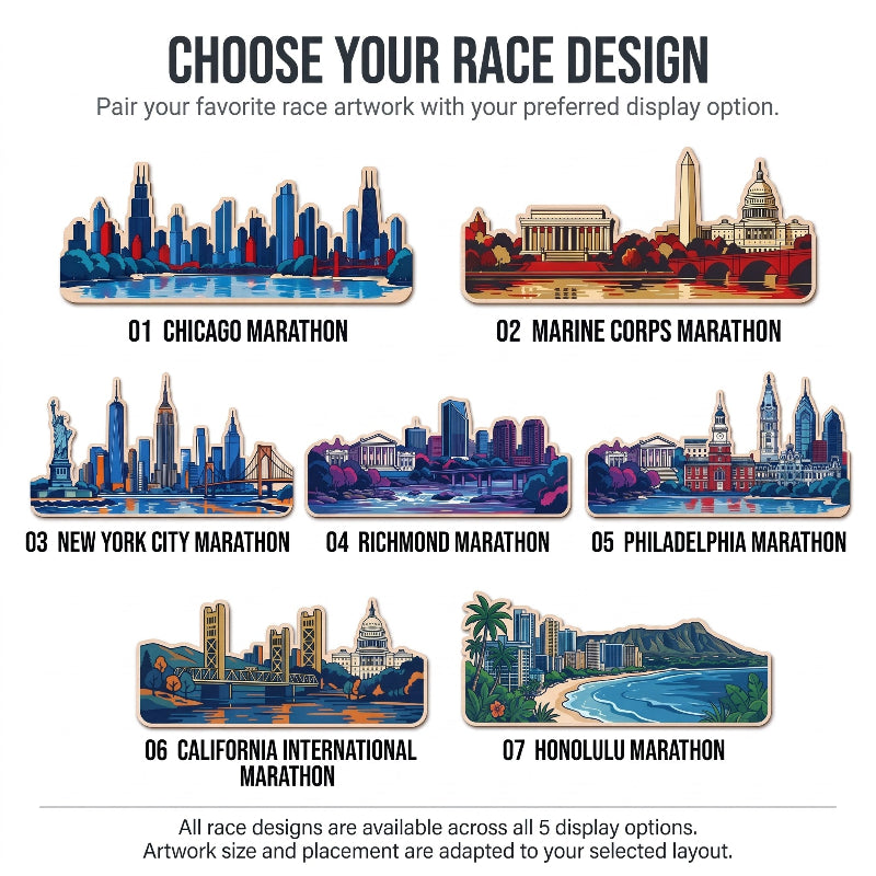 Chicago Marathon Layering Medal Hanger, Personalized Race Route Map on Wood, Custom Bib & Medal Display with Photo, Gift for Marathon Finisher