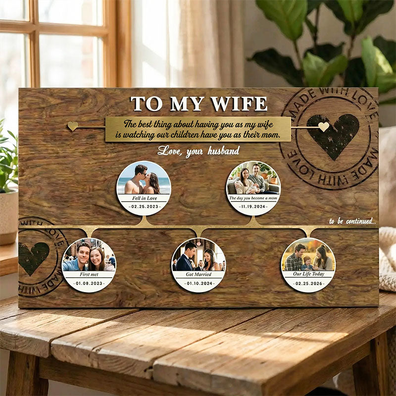 The only thing better than having you as my Wife - Personalized Story Timeline Wooden Sign - Mother's Day Gift for Wife