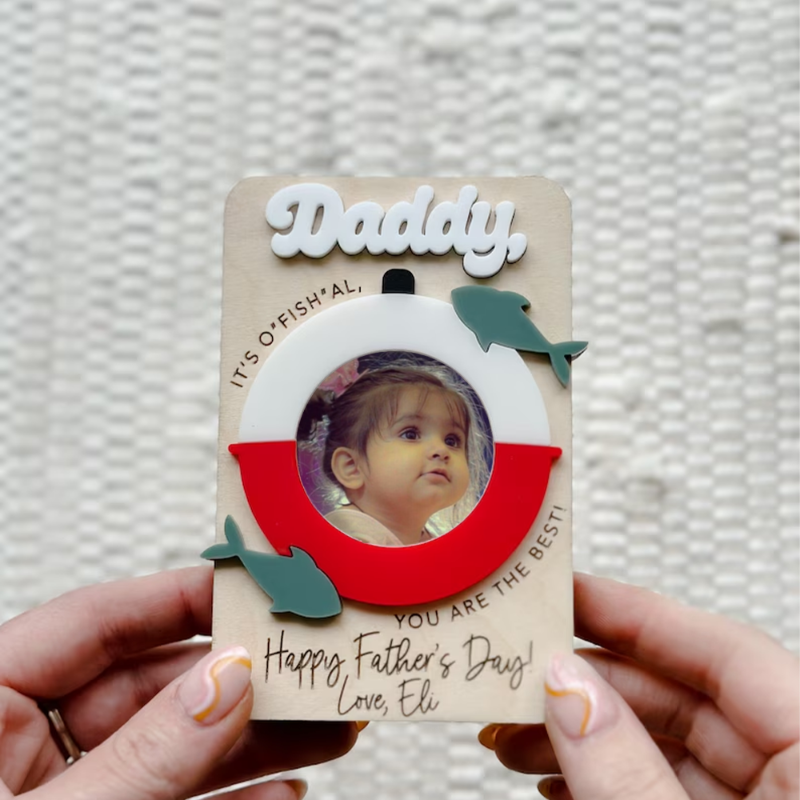 Personalized Fridge Photo Magnet Frame, Father's Day Gift