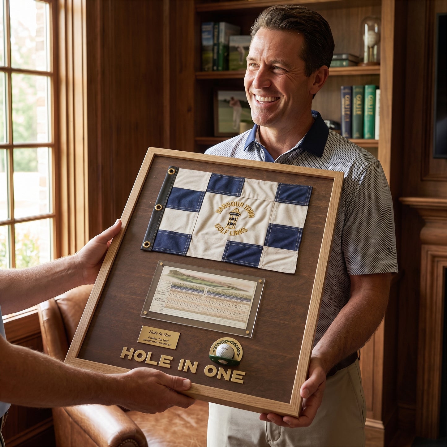 Hole in One Score Display | Personalized Golf Ball & Flag Achievement Frame | Golf Award Gift
