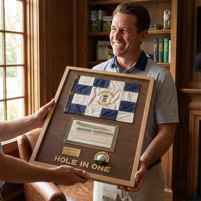 Hole in One Score Display | Personalized Golf Ball & Flag Achievement Frame | Golf Award Gift