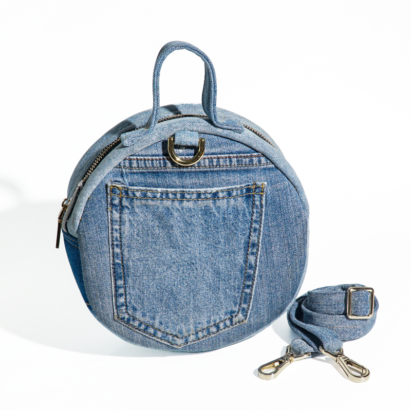 Recycle Chic Patchwork Denim Crossbody Bag for Women