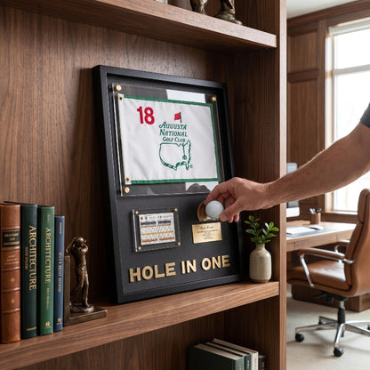 Personalized Hole in One Achievement Display, Personalized Golf Ball & Flag Score Frame, Modern Golf Gift for Him
