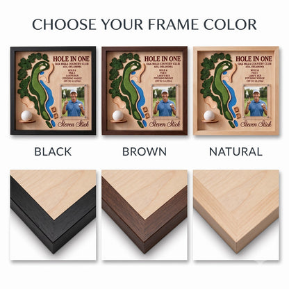 Personalized Hole in One Golf Display Golf Course Map Golf Ball Holder Custom Golf Gift for Men