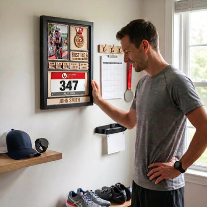 1st Triathlon Medal Holder, Personalized Triathlon Finisher Gift, Swim Bike Run Medal Display, Race Achievement Hanger