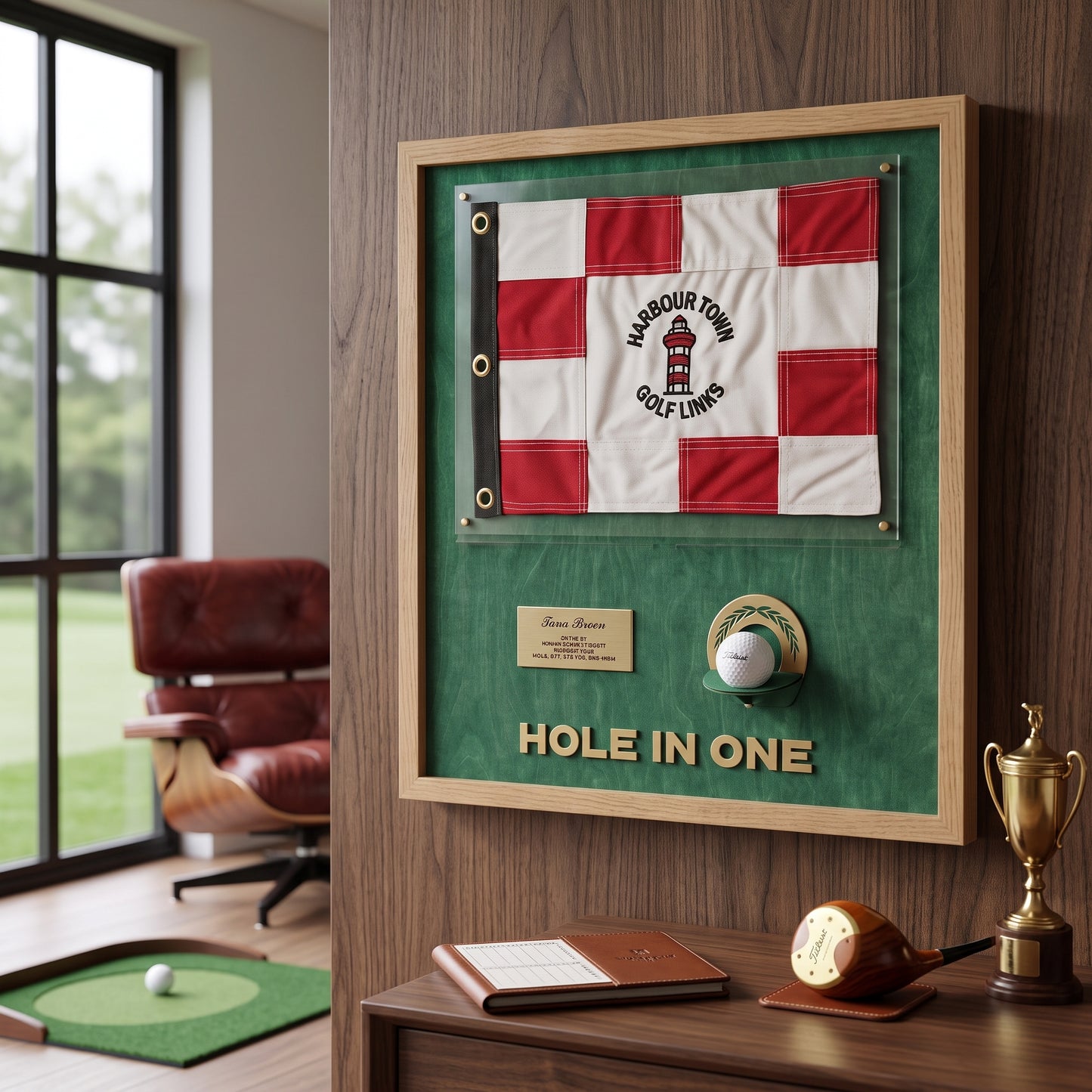 Personalized Hole in One Award | Golf Flag & Ball Display Frame | Unique Golf Achievement Gift