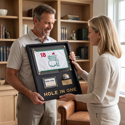 Personalized Hole in One Achievement Display, Personalized Golf Ball & Flag Score Frame, Modern Golf Gift for Him