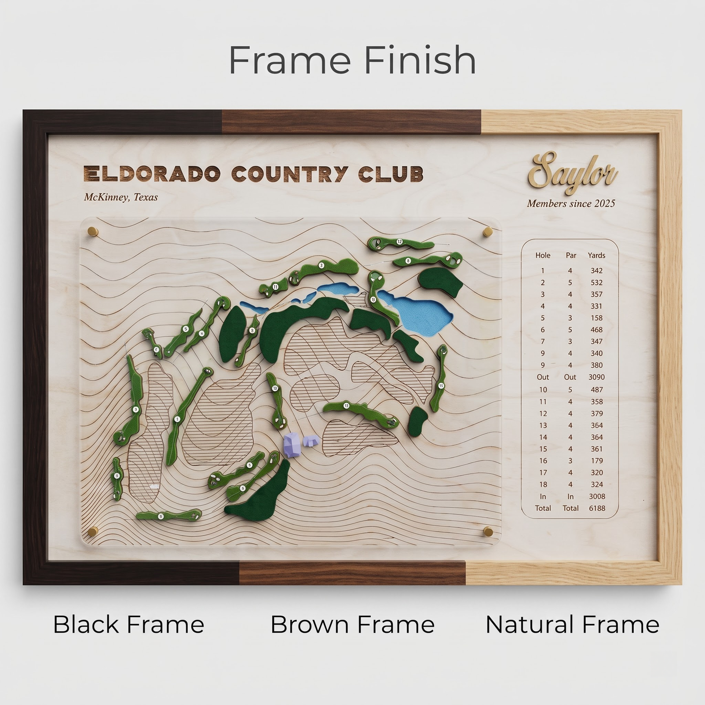 Personalized Golf Course Map with Scorecard | Custom Golf Gift for Him | Golf Wall Decor Display