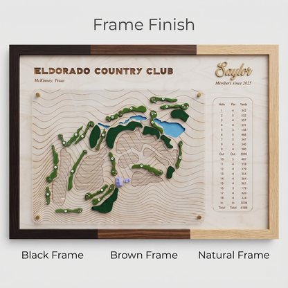 Personalized Golf Course Map with Scorecard | Custom Golf Gift for Him | Golf Wall Decor Display
