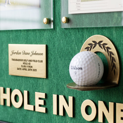 Hole in One Golf Display | Personalized Ball, Flag & Photo Holder | Golf Gift for Him