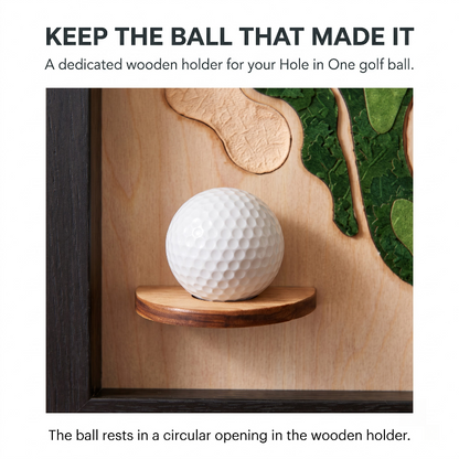 Personalized Hole in One Golf Display Golf Course Map Golf Ball Holder Custom Golf Gift for Men