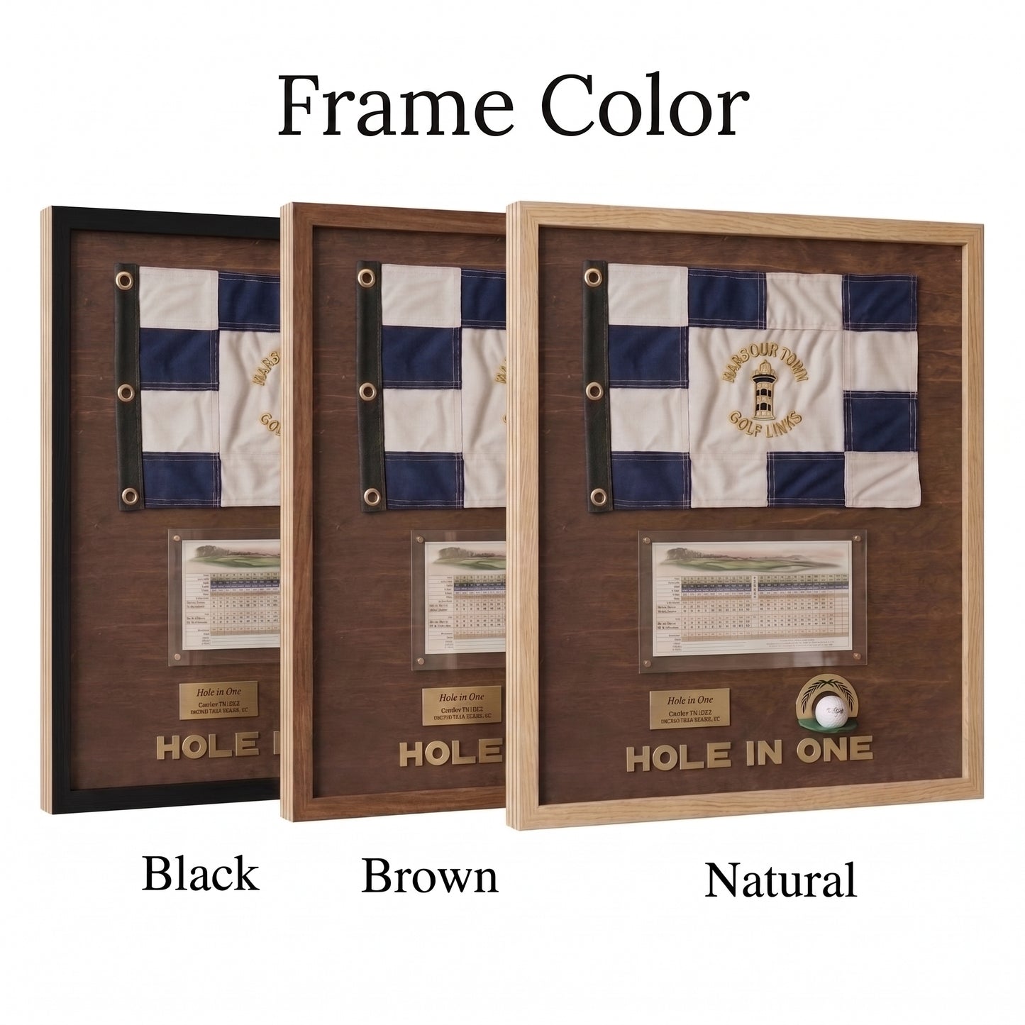 Hole in One Score Display | Personalized Golf Ball & Flag Achievement Frame | Golf Award Gift
