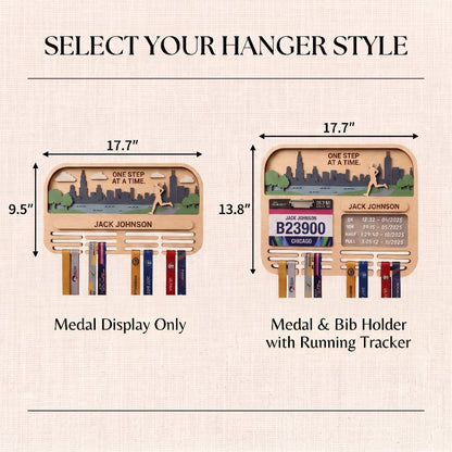 Running Medal Holder Race Bib Display Custom Medal Hanger Chicago Marathon Gift for Runners
