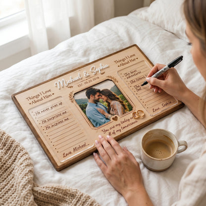 Things I Love About You Wooden Display, Personalized Anniversary Gift for Husband Wife, Custom Wedding Keepsake Plaque
