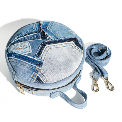 Recycle Chic Patchwork Denim Crossbody Bag for Women