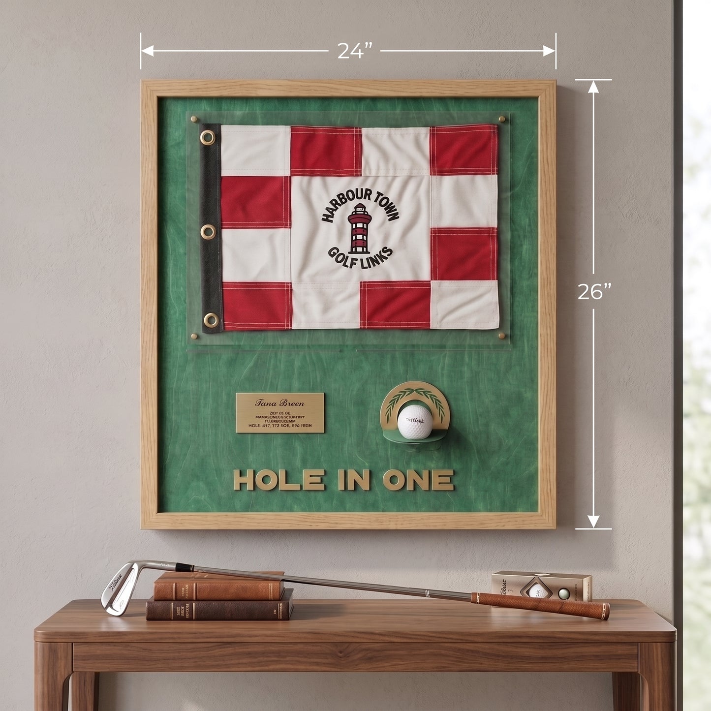 Personalized Hole in One Award | Golf Flag & Ball Display Frame | Unique Golf Achievement Gift