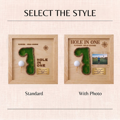 Personalized Hole in One Golf Display | Golf Ball Holder, Photo & Course Map | BrassTag Golf Gift