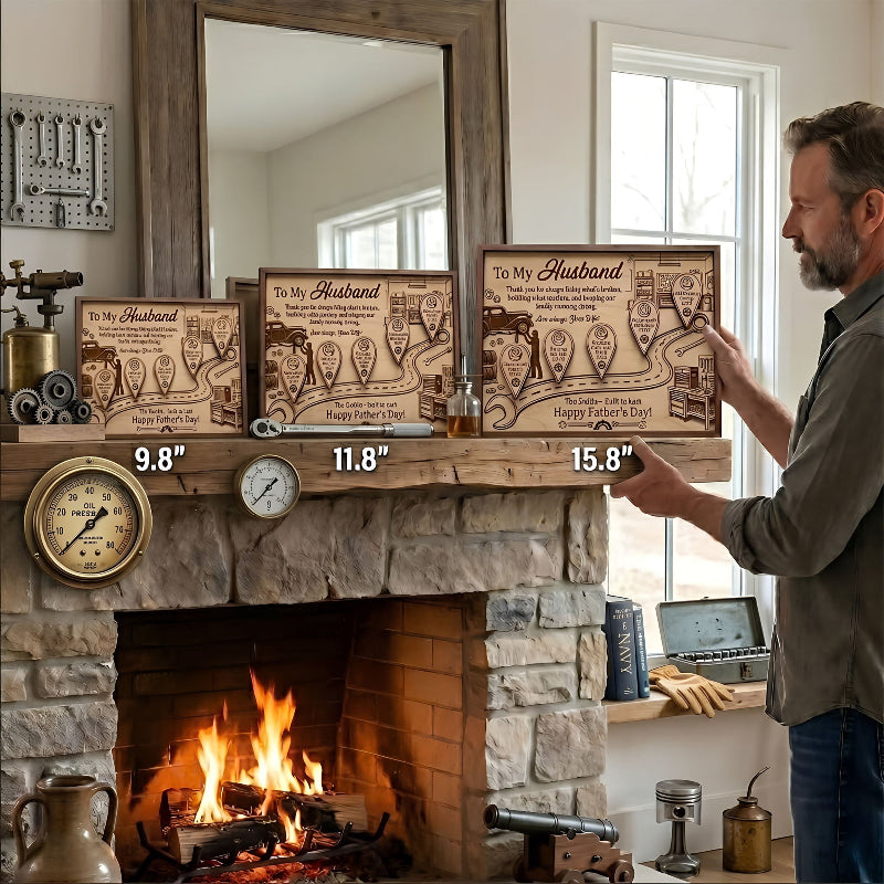 Mechanic Husband Timeline Wooden Sign, Personalized Father’s Day Gift for Husband, Custom Garage Family Keepsake Plaque