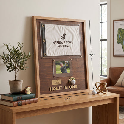 Hole in One Golf Display | Personalized Ball, Flag & Photo Holder | Golf Gift for Him