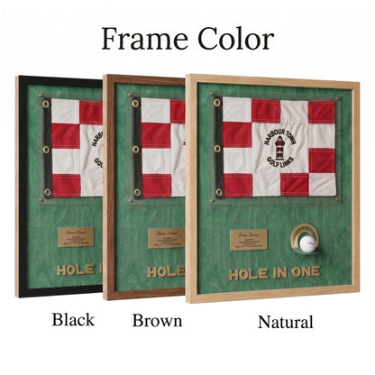 Personalized Hole in One Award | Golf Flag & Ball Display Frame | Unique Golf Achievement Gift