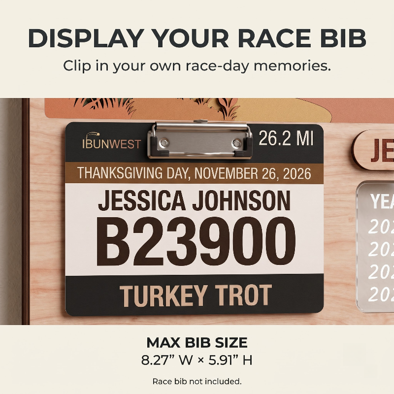 Running Medal Holder, New York Turkey Trot, Race Bib Display, Custom Medal Hanger, Race Medal Display, 5K Medal Holder